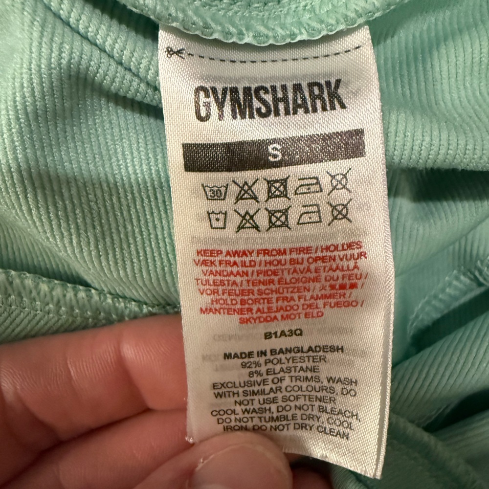 Gymshark Mint Green Leggings Women’s Small High Waisted Logo Waistband Workout - Picture 3 of 5